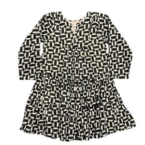 Pink Chicken Black & White with Gold Penelope Dress